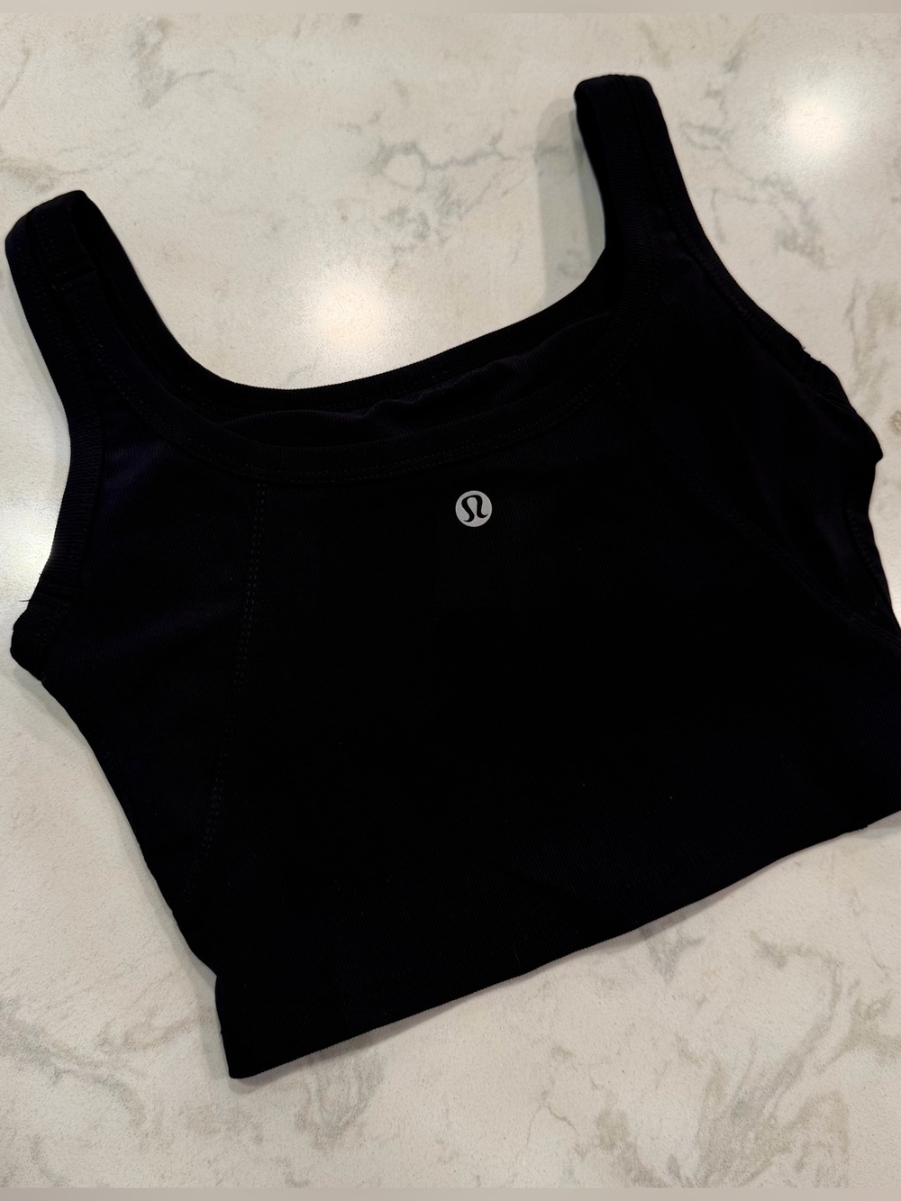 Lululemon Inspired Black Scoop Tank Sports Bra